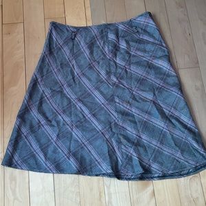Grey and Pink Plaid Midi Skirt (NEED GONE)